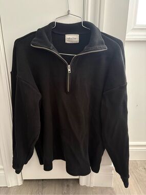 Artizia Black Quarter-Zip Waffle Knit Sweater